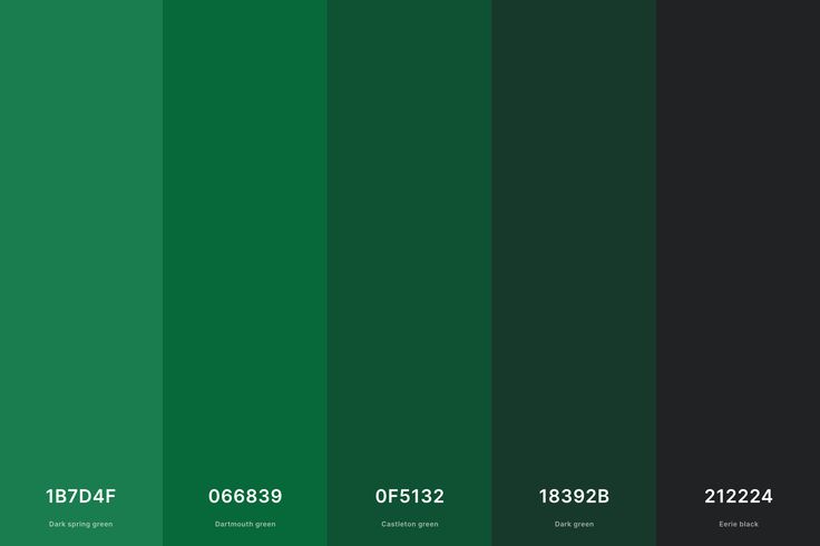 green and black color swatches with the same number on each side, in different colors