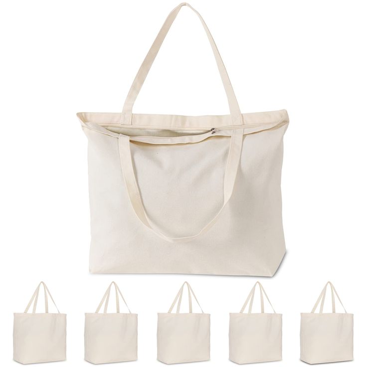 PRICES MAY VARY. Canvas,Cotton Imported Carry All Bags -- 22x16x7.8'' bag body, 3.9'' flat bottom. Roomy for you to hold a lot without being oversized. Heavy Duty Grocery Bags -- each bag handle's fixing stitching are crossly reinforced. Hold heavier, last longer. 60cm/23.6'' long handles, easy to wear over shoulder even with winter clothes. Zippered Canvas Bag -- top zipper design will greatly avoids spilling your stuff out, and protects your privacy. Natural Canvas Cotton Tote -- made of susta Sublimation Bags, Giveaway Bags, Tote Bags With Zipper, Heat Transfer Vinyl Projects, Black Canvas Tote Bag, Beige Tote Bag, Tote Bag With Zipper, Beige Tote, Retail Bags