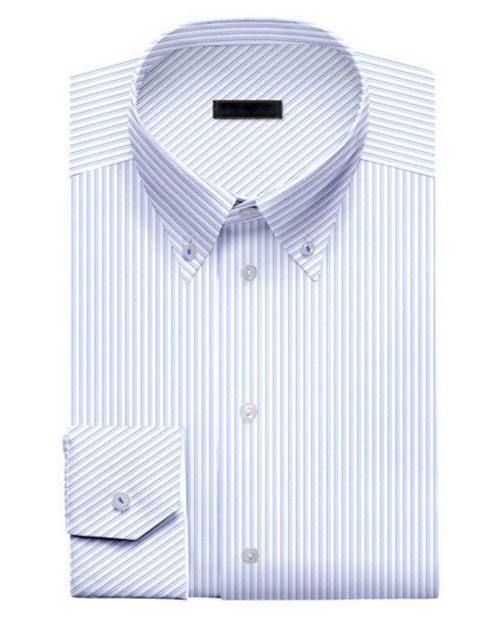 For more information on the custom process, DOWNLOAD OUR STYLE GUIDE A classic striped dress shirt pattern! Choose a Multi Stripe design and Savile Lane will take care of the rest, tailoring the garment to your needs. Material: 100% Cotton Finish: Super Soft Additional Features: 100 2-Ply *AFTER YOU PLACE YOUR ORDER YOU WILL RECEIVE A CONFIRMATION EMAIL THAT WILL CONTAIN A LINK TO SCHEDULE YOUR VIRTUAL APPOINTMENT SO WE CAN GET YOUR MEASUREMENTS* Striped Cotton Dress Shirt For Semi-formal Occasions, Semi-formal Striped Collared Shirt, Office Cotton Shirt With Vertical Stripes, Elegant Striped Button-up Dress Shirt, White Dress Shirt With Striped Collar For Work, Fitted Pinstripe Shirt For Business Casual, Vertical Stripes Button-up Business Shirt, Vertical Stripes Button-up Shirt For Business, Vertical Striped Button-up Shirt For Business