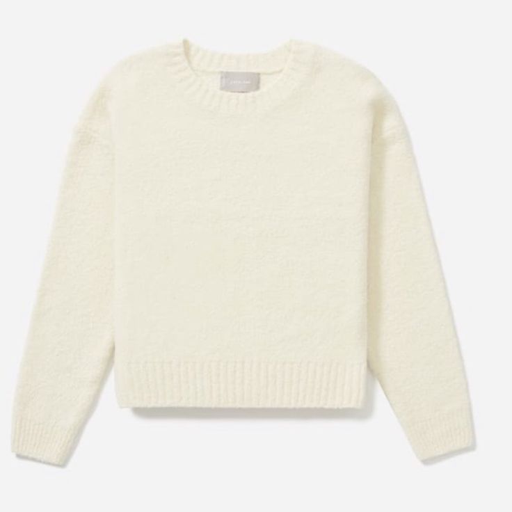 New With Tags Size Small Color Buttermilk Made Of Premium Italian Yarn, The Teddy Crew Neck Sweater Has The Look And Feel Of Elevated Knitwear With A Crazy-Soft, Snuggly Texture. Complete With An Easy Cropped Length, A Wider Neckline, And A Slightly Nipped Waist, It’s So Cozy, You Might Even Fall Asleep Standing Up. Everlane Casual Long Sleeve Sweater, Everlane Long Sleeve Sweater, Blue Long Sleeve Sweater, Yellow Crewneck, Raglan Sleeve Sweater, Green Knit Sweater, Black Knit Sweater, Chunky Knit Cardigan, Pullover Sweater Women