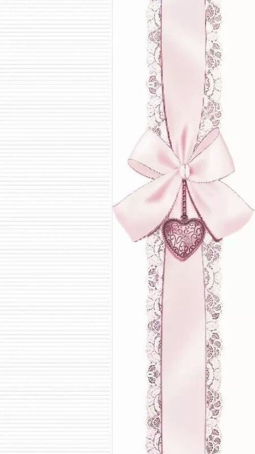 a pink ribbon with a heart on it and a bow around the edge that says, i love you