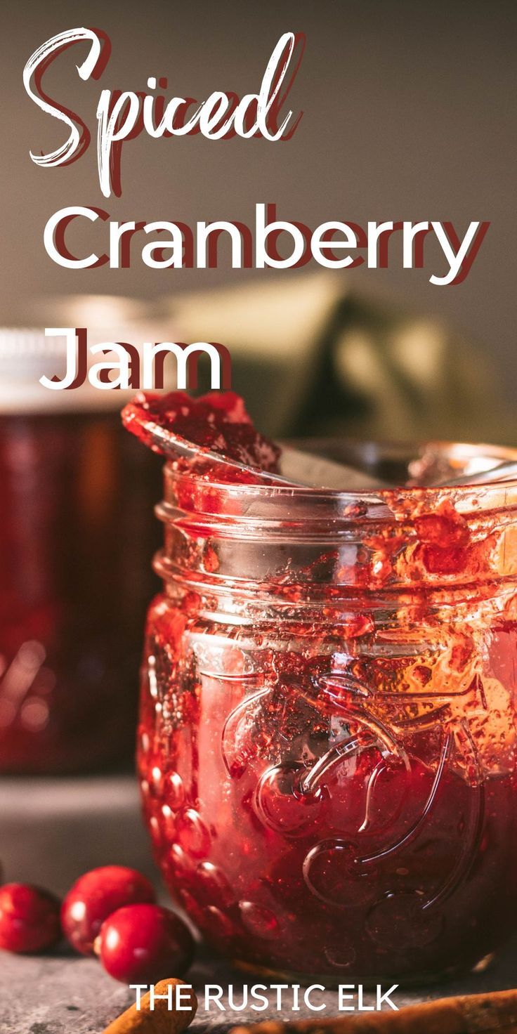 Looking for an easy cranberry jam recipe? This easy recipe is full of fresh cranberries and delicious spices to really highlight the fruit. A no pectin jam recipe, this includes canning instructions so it can be given as gifts or kept to yourself! Jam For Canning, Cranberry Jam Recipe, Cranberry Preserves, Fresh Cranberry Recipes, Canning Jam Recipes, Cranberry Jelly, Canned Cranberries, Christmas Jam, Cranberry Jam