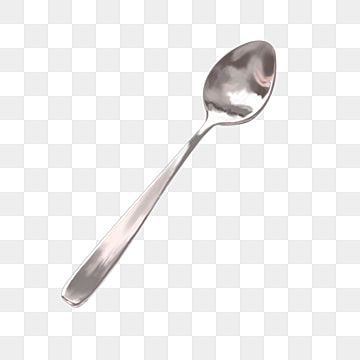 a silver spoon with a long handle on a white background png clipart free