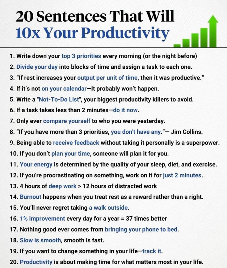 a poster with the words 20 sentences that will 10x your productivity on it