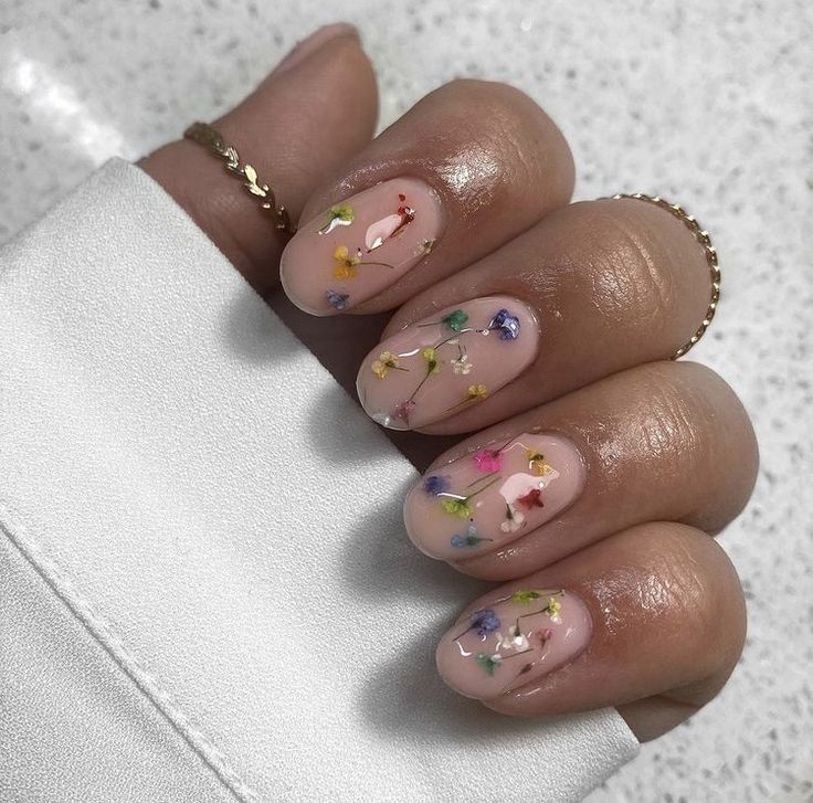 Oval Acrylic Nails, Milky Pink, Flower Bath, Dusty Blue Weddings, Milk Bath, Dry Nails, Flower Nail Art, Delicate Flowers, Oval Nails