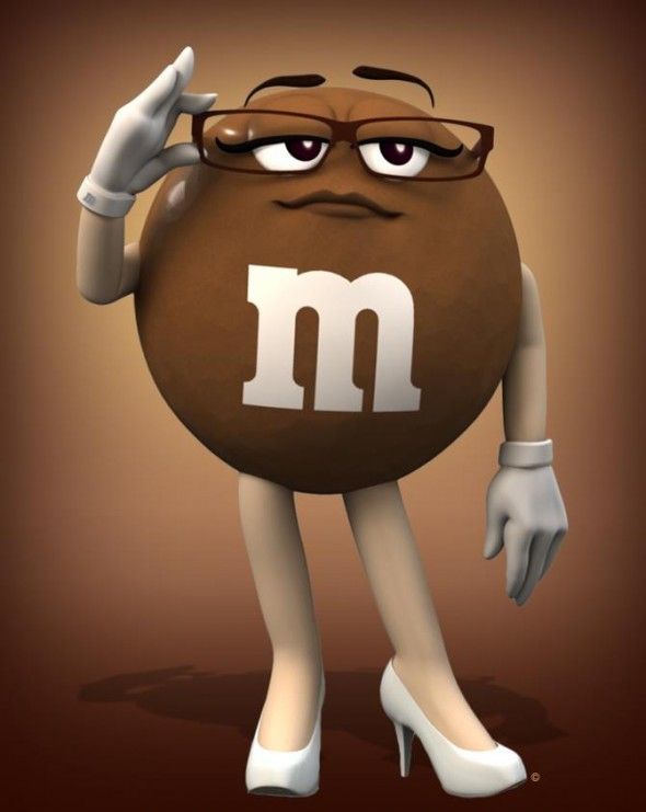 a cartoon character with glasses and a m on it's face