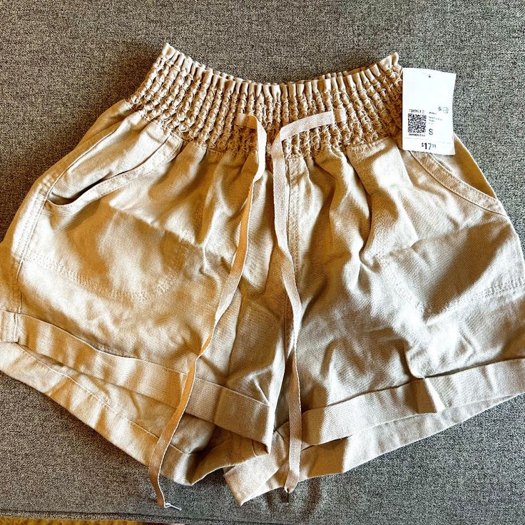 Brand New, Shorts From Forever 21 With Tags, Size Small, Fits Like Medium. Pet Free, Smoke Free Home. Trendy Beige Paperbag Waist Bottoms, Trendy Beige Shorts For Beach Season, Forever 21 Relaxed Fit Cotton Bottoms, Casual Forever 21 Shorts With Built-in Layer, Trendy Paperbag Waist Bottoms For Vacation, Trendy Beige Shorts For Vacation, Forever 21 Beach Shorts With Built-in Shorts, Forever 21 Bottoms For Beach Vacation, Forever 21 High-waisted Shorts With Pockets