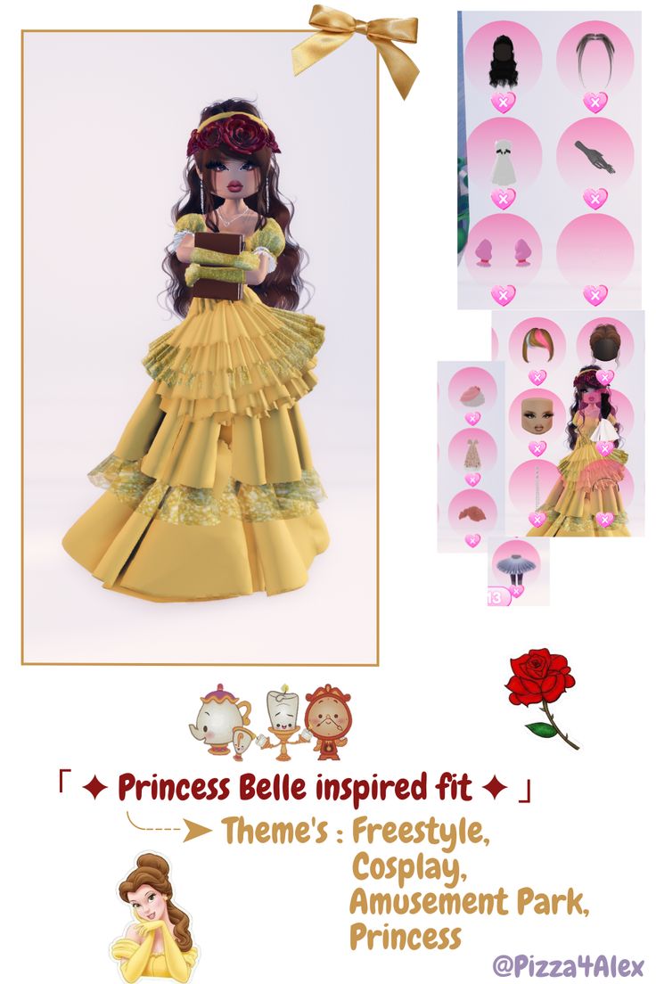 the princess bell inspired doll is shown with instructions for how to make her own dress