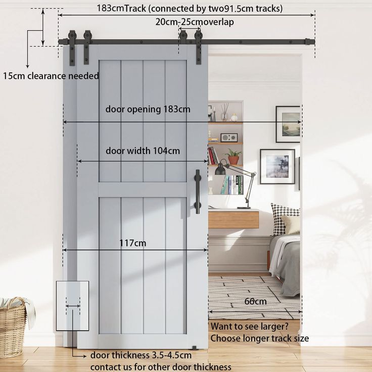 an image of a door with measurements for the opening and side by side doors on each side