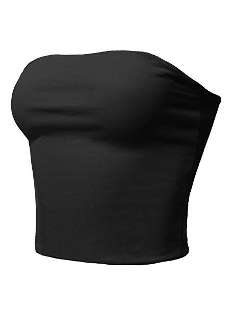 Made by Emma Causal Summer Cute Sexy Double Layering Strapless Tube Crop Top Black M Dr Mundo, Tube Top Outfits, Crop Tube Top, Crop Top Outfits, Cropped Tube Top, Girls Fashion Clothes, Mode Streetwear, Fancy Outfits, Teen Fashion Outfits