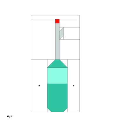 an image of a bottle with a red top on it and the bottom half is empty