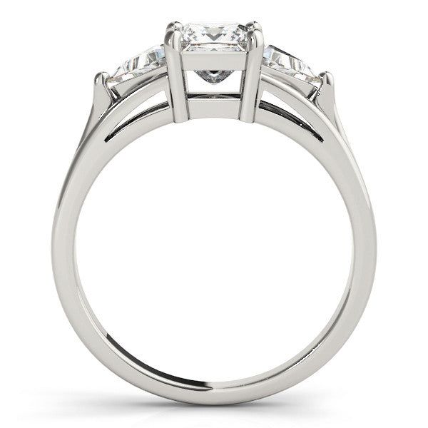 This romantic ring features 1/3 ctw. of dazzling diamonds that adorn the band. A 1.0 - 1.0 ct. square shape stone can be set with this ring.This ring can be customized for other stone sizes or shapes. Please contact us for assistance. Timeless Princess Cut 14k White Gold Wedding Ring, Lab Grown Diamond Radiant Brilliant Cut Wedding Ring, Wedding Asscher Cut Lab Grown Diamond Ring, Asscher Cut Lab Grown Diamond Wedding Ring, Lab Grown Diamond Asscher Cut Wedding Rings, Promise Asscher Cut Lab Grown Diamond Ring, Modern Moissanite Asscher Cut Wedding Ring, Timeless Princess Cut Promise Diamond Ring, Princess Cut Ring With Prong Setting For Proposal