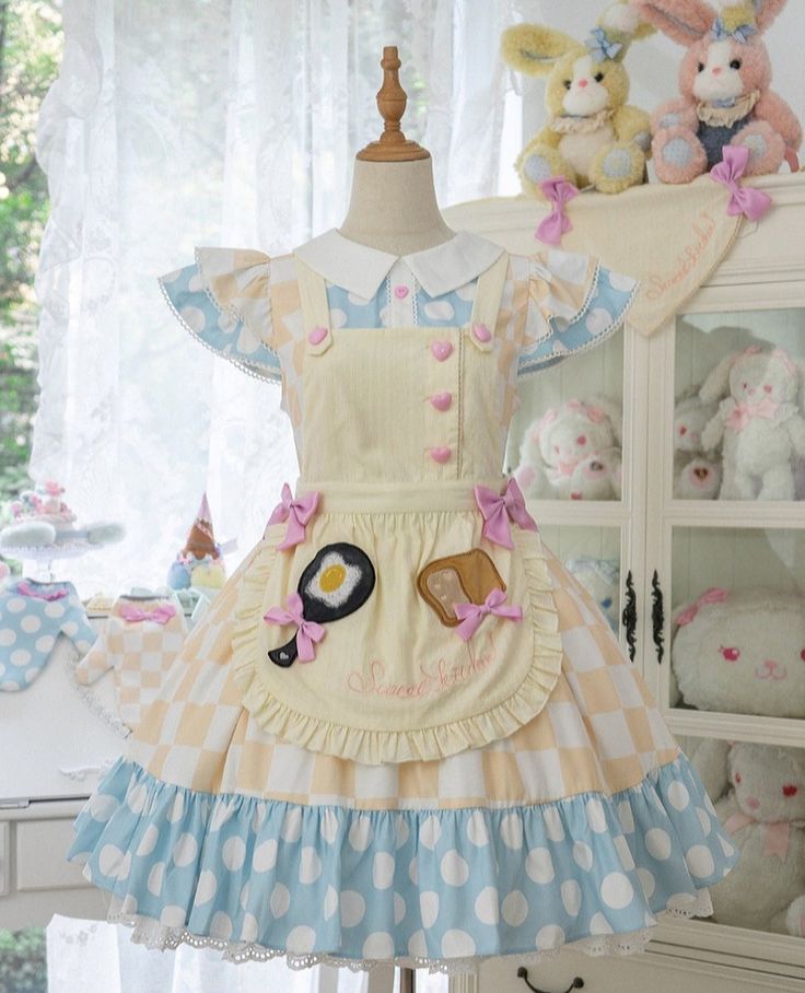 Fluffy Dresses, Clothes Pastel, Devil Inspired, Cute Kawaii Outfits, Magical Girl Outfit, Sweet Kitchen, Lolita Outfits, An Apron, Kawaii Dress