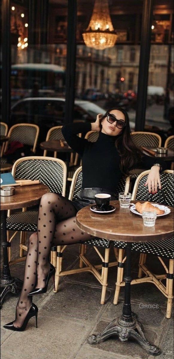 Dot Tights Outfit, Polka Dot Tights Outfit, Classy Gloves, Black Tights Outfit, Sheer Black Tights, Polka Dot Tights, Classy Aesthetic, Fabulous Clothes, Sheer Tights