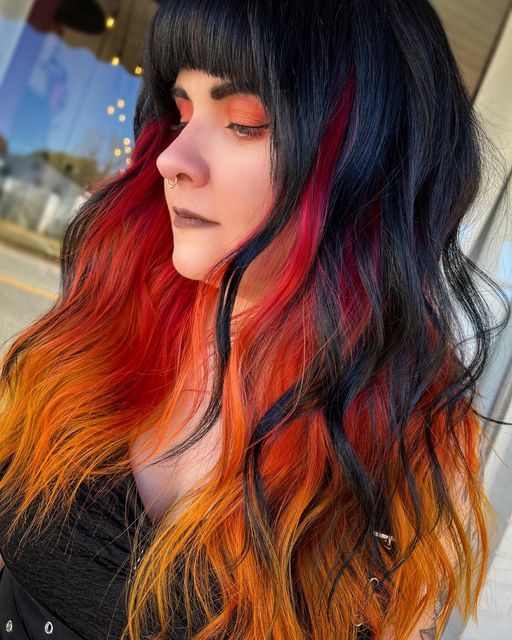 Halloween Dyed Hair, Pumpkin Hair Color, Crazy Colored Hair, Hairstyles For Autumn, Halloween Hair Dye, Halloween Hair Color Ideas, Underneath Hair Color Ideas, Underneath Hair Color, Pumpkin Hair