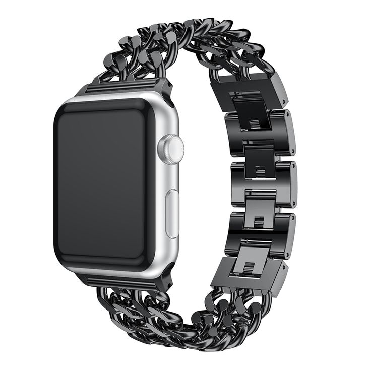 Compatibility: Apple Watch Material: Stainless Steel Length: 180mm Does not include the watch Product color may differ from picture depending on computer/mobile screen. SKU: a.m19  StrapsCo stainless steel replacement watch bands designed for Apple Watch. Features a stylish Cuban link design. Easily removable center clasps allow you to adjust the length of the bracelet as needed to fit your wrist (no tools required). Modern Black Metal Watch Bands, Adjustable Black Metal Watch Bands, Adjustable Black Metal Apple Watch Band, Black Metal Watch Bracelet Strap, Black Metal Bracelet Strap Apple Watch Band, Black Metal Watch Accessories With Bracelet Strap, Black Metal Bracelet Strap For Watch, Apple Watch Chain, Apple Watch Features