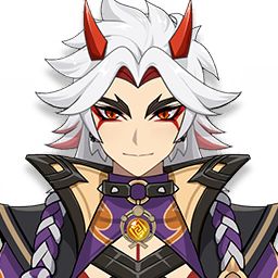 an anime character with white hair and horns