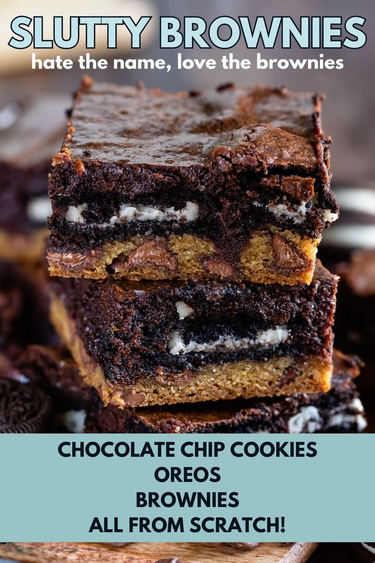 Cookie Dough Oreo Brownies, Chocolate Chip Cookie Bar, Oreo Cookie Bar, Brookies Recipe, Ultimate Brownies, Brownies From Scratch, Cookie Bites, Crazy For Crust, Chocolate Chip Brownies