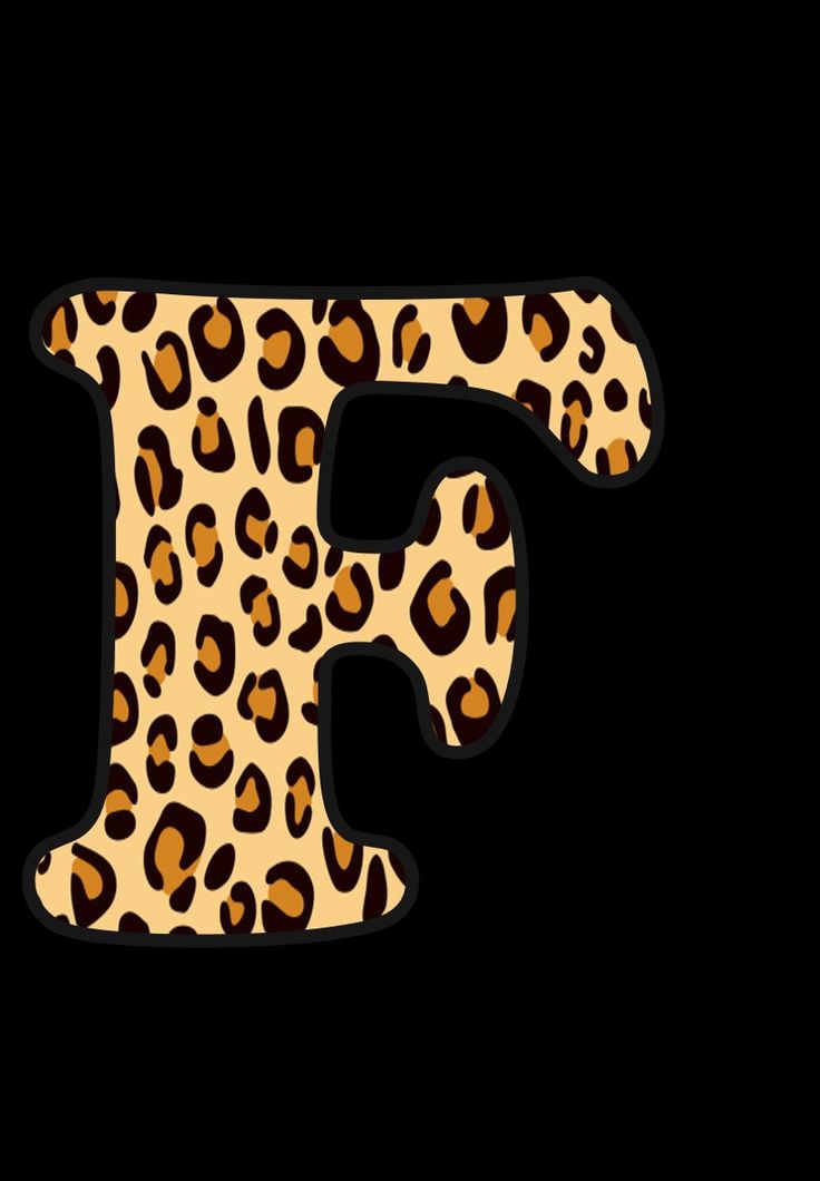 the letter f is made up of leopard print