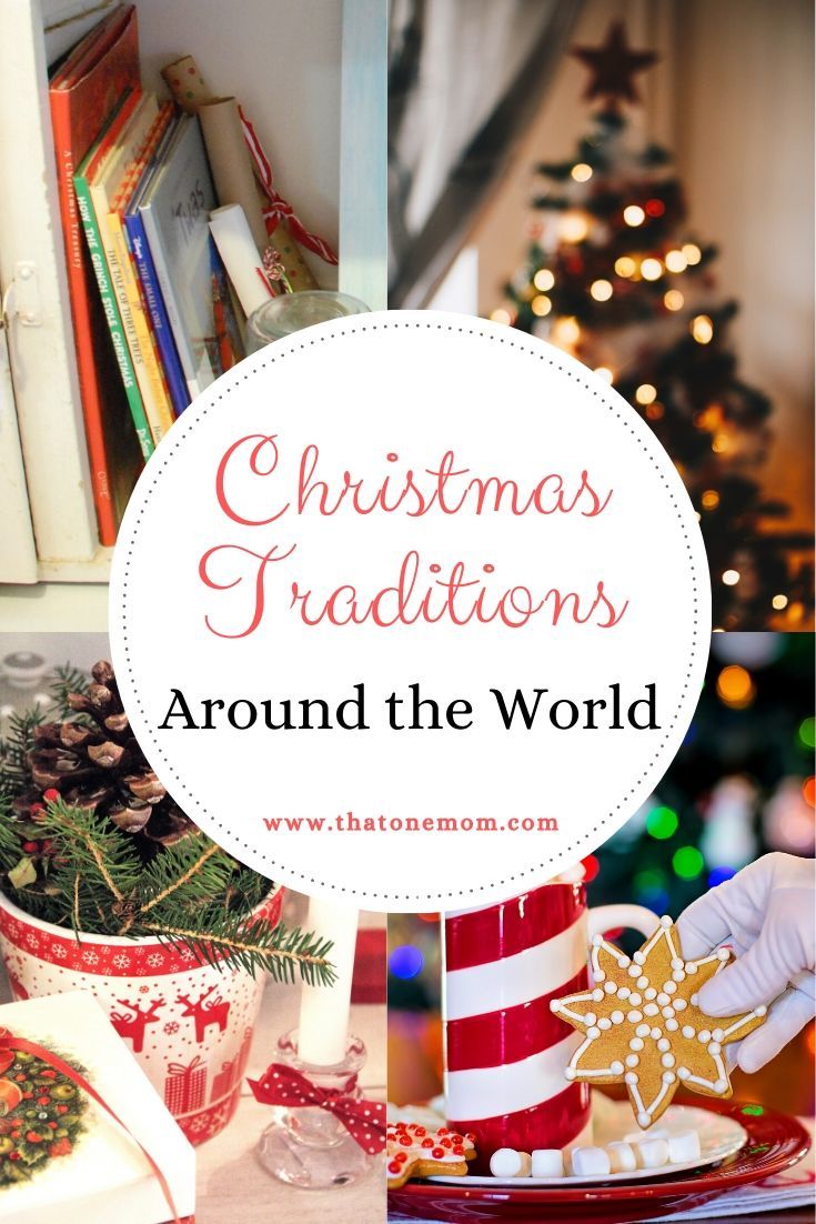 christmas decorations around the world with text overlay that reads, christmas traditions around the world