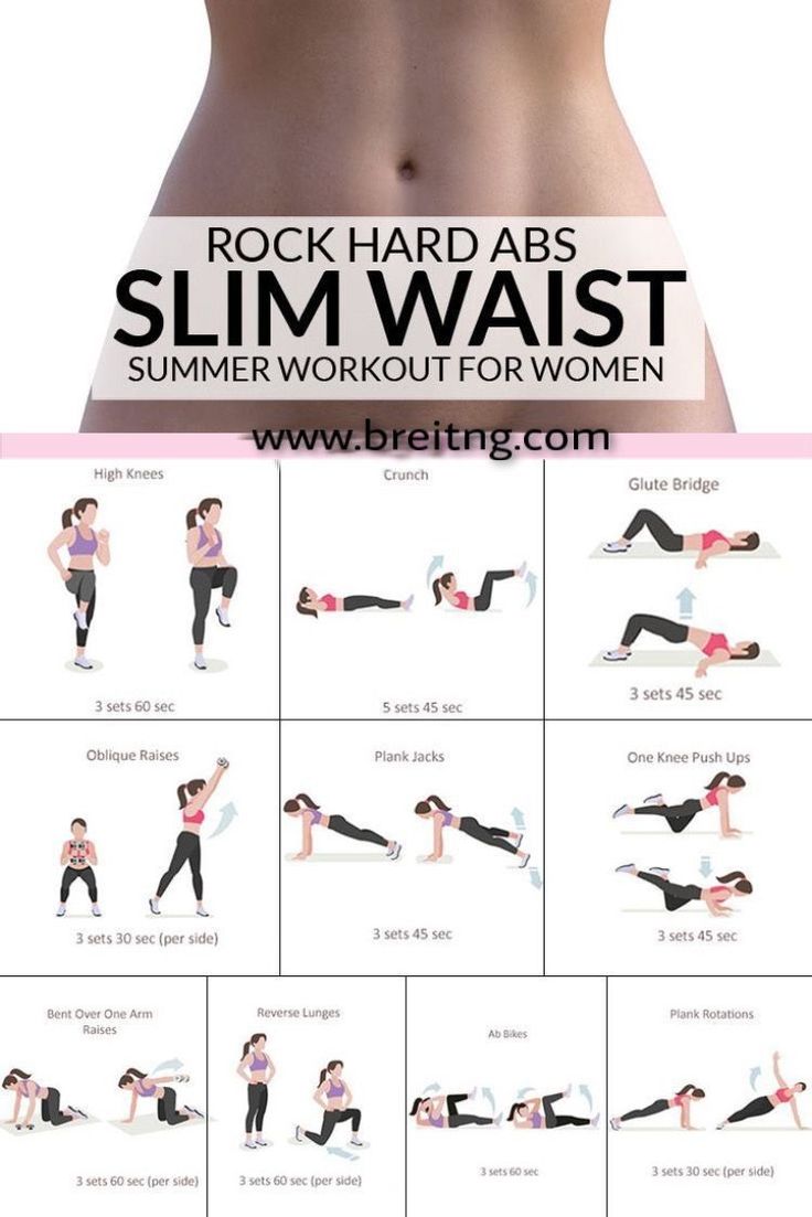 an image of a woman doing exercises for her waist and back with the words rock hard abs