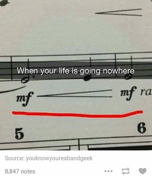 a sheet music note with the words when your life is going nowhere