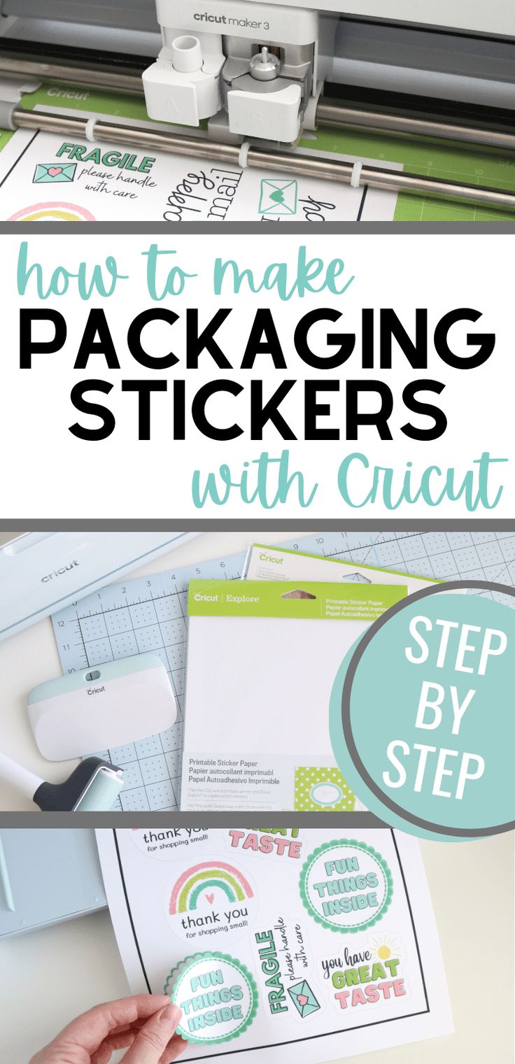 how to make packaging stickers with cricut - step by step instructions and printables