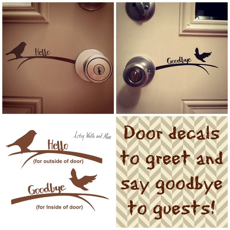 door decals to greet and say goodbye to guests for outside or inside doors with birds on the branch