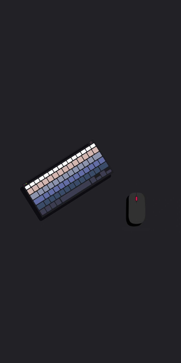 a computer keyboard and mouse sitting next to each other on a black background with the same color