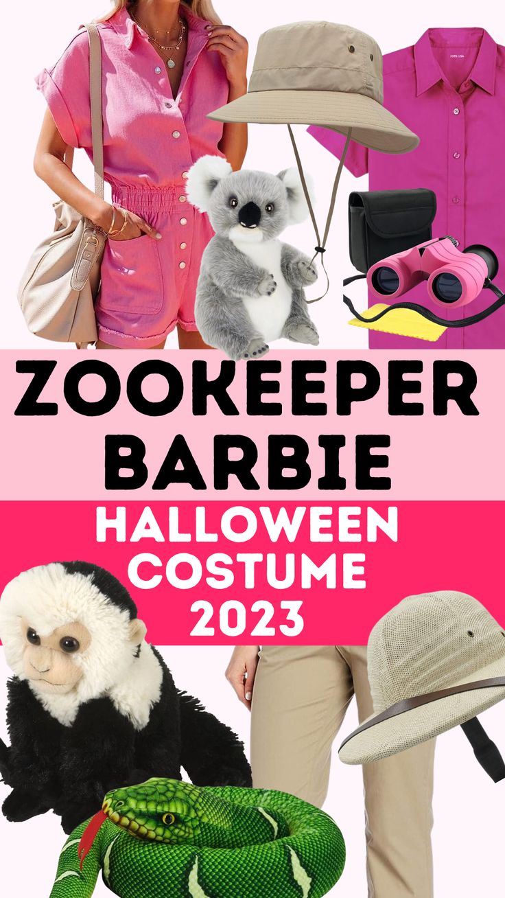 barbie like zookeeper barbie is dressed in pink and has her name on the shirt