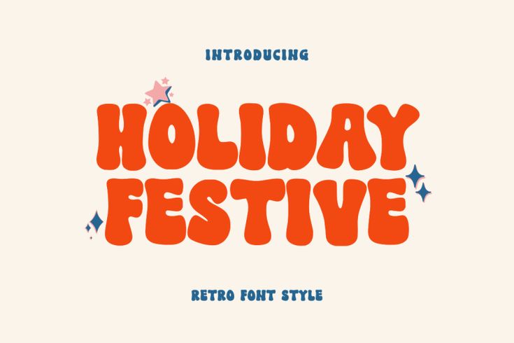 the holiday festive font with stars on it