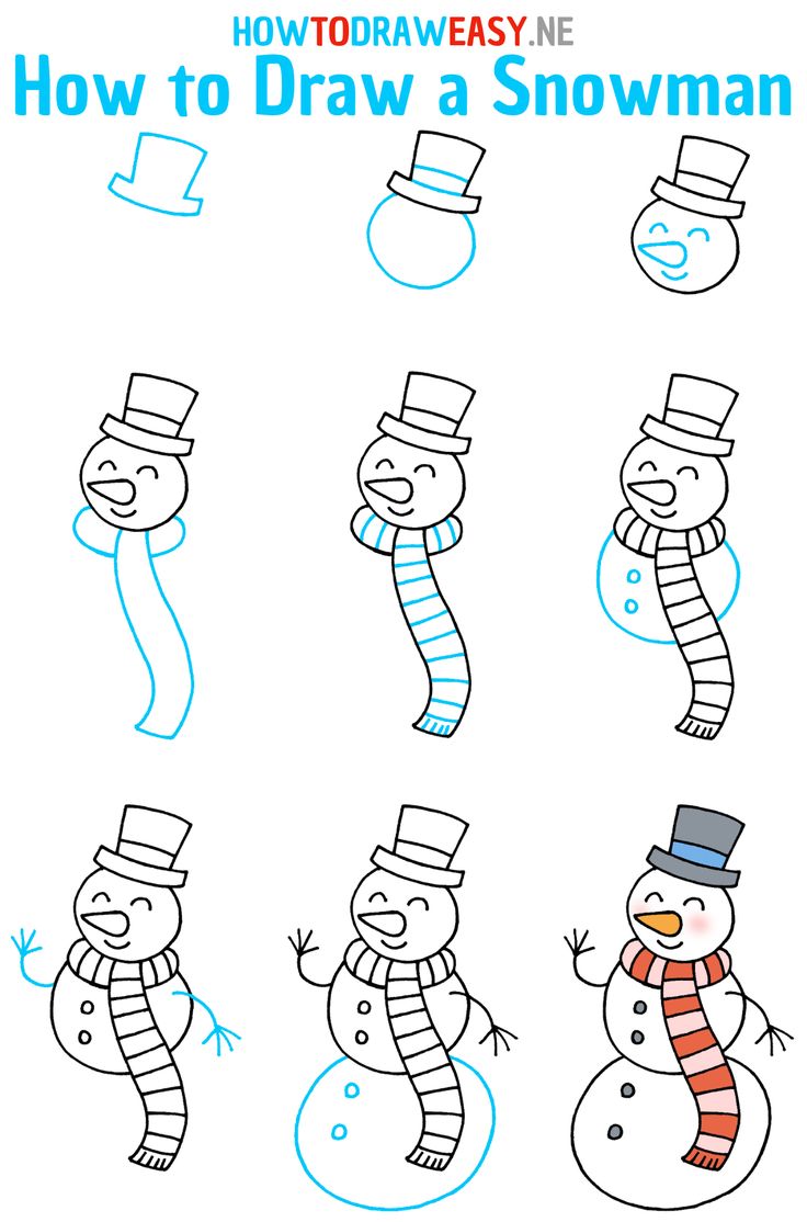 how to draw a snowman step by step instructions for children and adults in easy steps