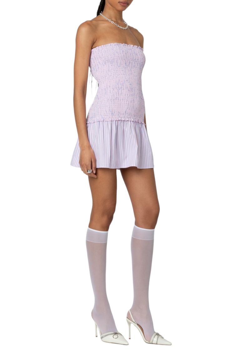 Get ready for your next evening out in this smocked minidress cut from a lightweight cotton blend in a strapless silhouette with a ruffle skirt. Strapless 50% cotton, 50% polyester Machine wash, dry flat Imported Pink Fits, Nordstrom Store, Anniversary Sale, Ruffle Skirt, Smocking, Fathers Day Gifts, Get Ready, Best Gifts, Cotton Blend