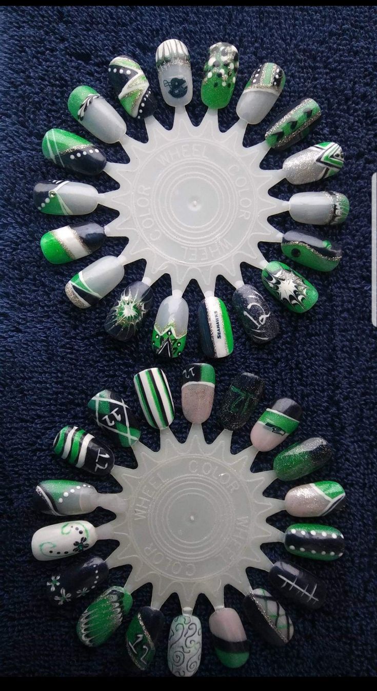 Seahawks Nails Design, Seahawk Nails, Seahawks Nails, Go Team, Day Spa, Professional Hair, Nail Spa, Professional Hairstyles, Spa Day