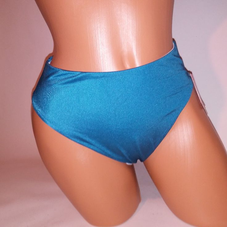 Victoria Secret Swim Bikini Bottom Small Solid Blue Shimmer High Leg Cheeky New With Tags *Bundle To Save Chavonne11 060424 Fitted Blue Swimming Bottoms, Blue Stretch Bottoms For Poolside, High Waist Blue Bottoms For Pool, High Rise Blue Beachwear Bottoms, Blue High-rise Bottoms For Beach Season, Blue High Rise Swimwear For Beach, Blue High-rise Swimwear For Beach, High Rise Blue Swimwear For Beach Season, High Rise Blue Swimwear For Beach