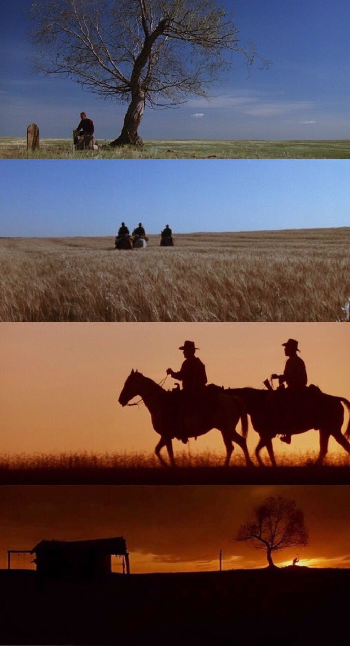 three different pictures with people riding horses in the sunset and horse riders on horseback at dusk