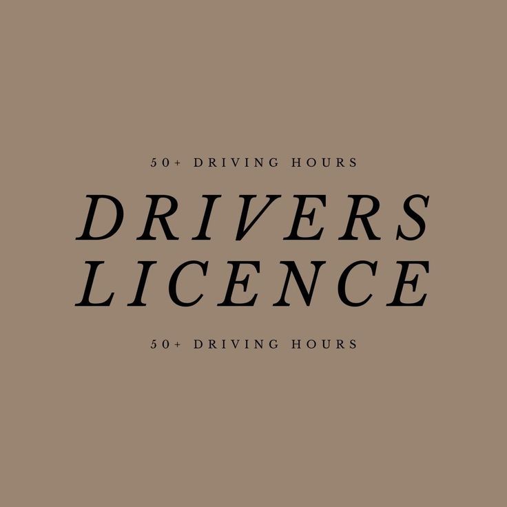 the title for driving hours drives licence, which is written in black on a brown background