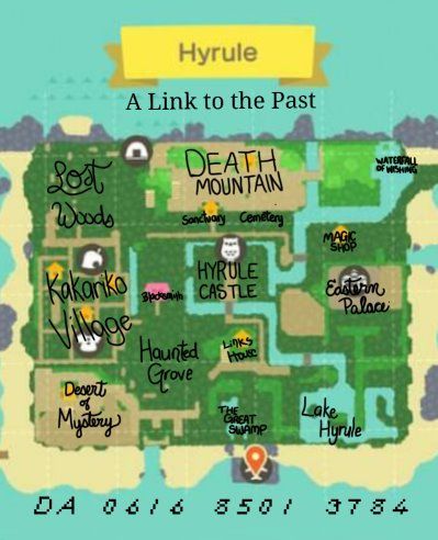 the map for hyrule, a link to the past