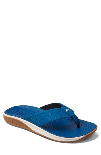 A water-friendly flip-flop with quick-dry lining, a supportive footbed and nonmarking sole keeps you in style for weekend pool parties and boating excursions. Synthetic upper/textile lining/rubber sole Imported Outdoor Slip-on Synthetic Flip Flops, Blue Sandals For Surfing And Beach Season, Casual Blue Flip Flops For Surfing, Beach Season Synthetic Flip Flops For Outdoor, Blue Sport Sandals For Water Sports In Summer, Waterproof Synthetic Sandals For Water Sports, Sport Sandals With Arch Support For Water Sports, Casual Blue Sport Sandals For Water Sports, Navy Beach Slides With Cushioned Footbed