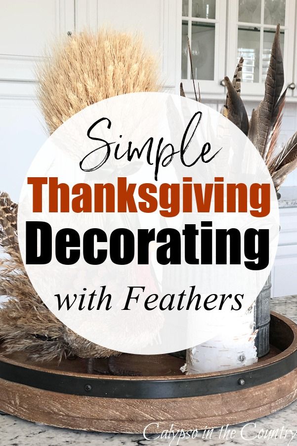 Round wooden tray holding wheat and feathers for Thanksgiving Fall Decor With Pheasant Feathers, Decorating With Pheasants For Fall, Turkey Feather Crafts, Turkey Feather Decor, Pheasant Feather Decor, Thanksgiving Decorating Ideas, Deer Antler Chandelier, Thanksgiving Tables, Ideas For Thanksgiving