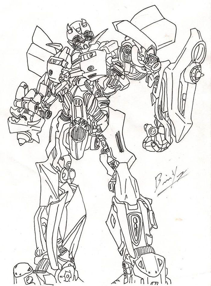 a black and white drawing of a robot