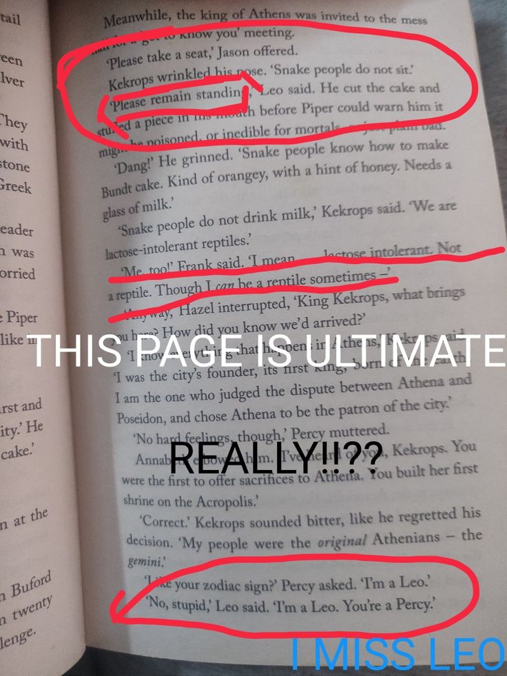 an open book with red marker marks on it and the words, this page is ultimate really?