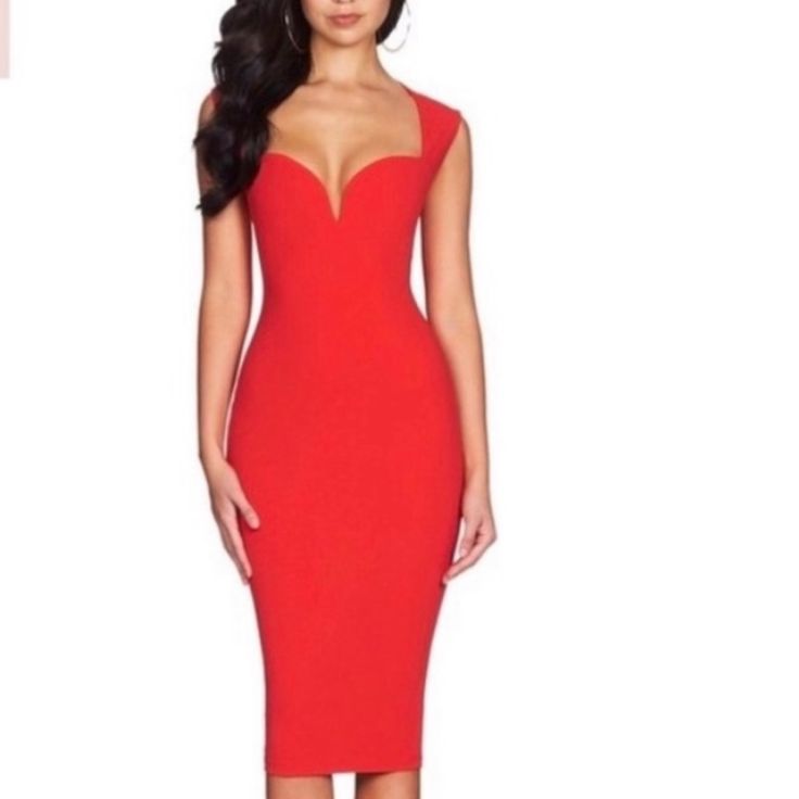 Questions? Leave A Comment Below! Elegant Red Bandage Dress For Date Night, Red Midi Dress With Sweetheart Neckline For Formal Occasions, Red Midi Length Bodycon Dress For Formal Occasions, Red Mini Length Bandage Dress, Chic Red Sleeveless Bandage Dress, Red Bandage Dress For Date Night, Red Fitted Knee-length Midi Dress, Fitted Red Midi Dress For Night Out, Red Fitted Midi Dress For Night Out