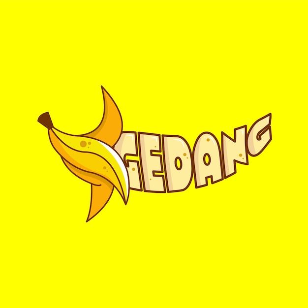 a yellow background with the word fedang written in large letters and two bananas on each side