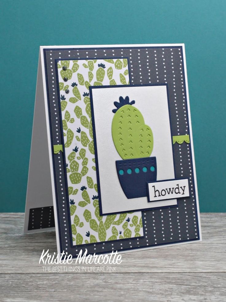 a card with a green cactus on it