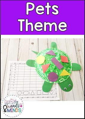 a paper plate turtle craft with the words pets theme