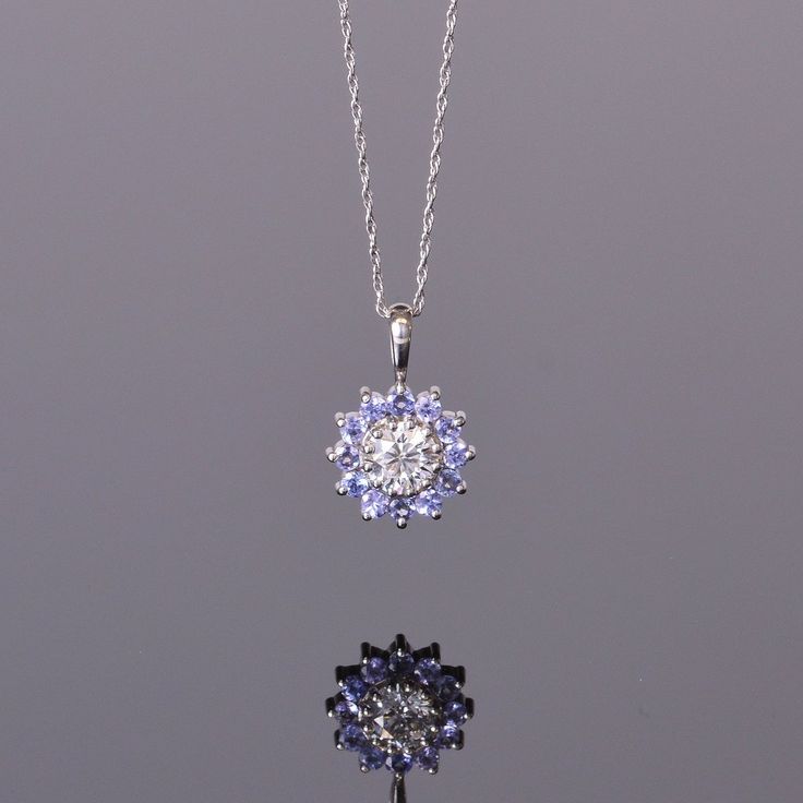 Diamond White Tanzanite Round Jewelry, Elegant Tanzanite Round Pendant Necklaces, Silver Tanzanite Round Jewelry, White Gold Tanzanite Pendant Necklace, Brilliant Cut Round Tanzanite Jewelry, Engagement Rings Bands, Tanzanite Pendant, Expensive Gifts, Rings Bands