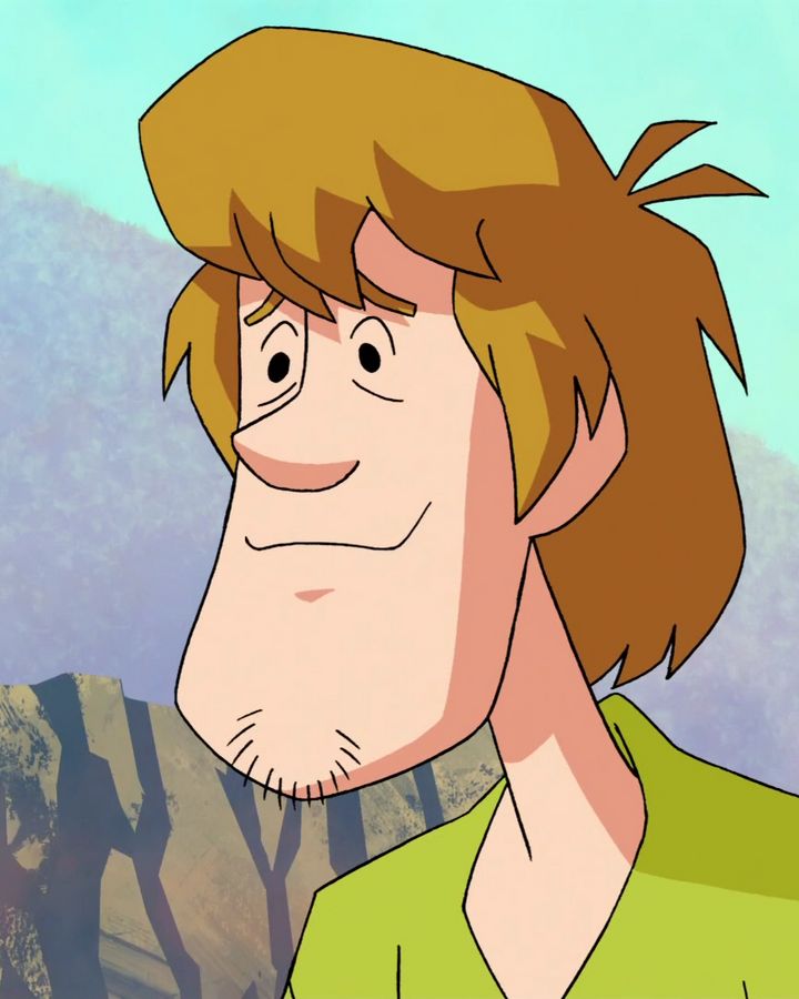 a cartoon character with brown hair and green shirt