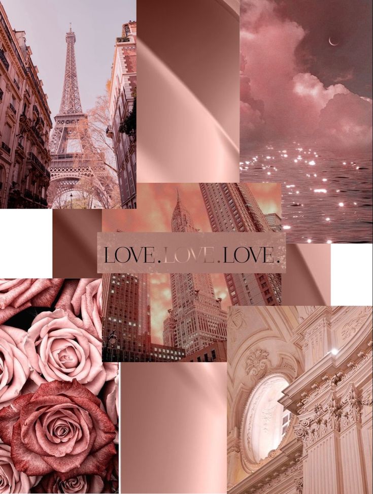 Different pictures of rose gold put together in a collage ready to be used. Rose Gold Pink Aesthetic Wallpaper, Rose Gold Asthetics Wallpaper, Rose Gold Collage Wallpaper, Rose Gold Vintage Wallpaper, Cute Rose Gold Wallpaper, Rose Gold Aesthetic Collage, Rose Gold Room Ideas, Rose Gold Background Aesthetic, Rose Gold Asthetics