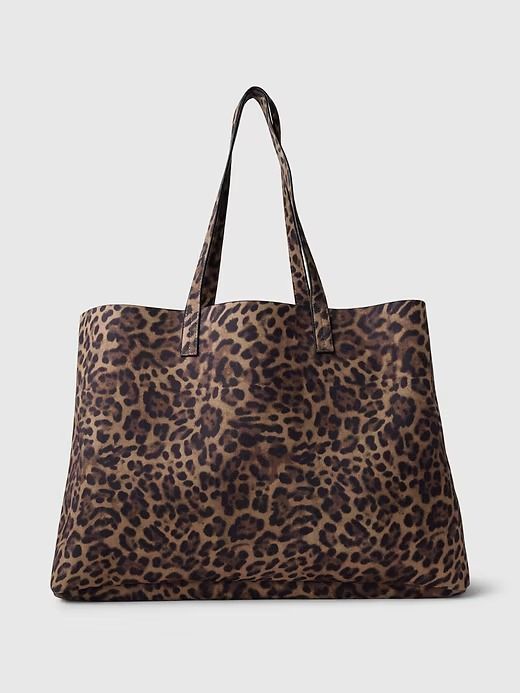 Leopard Vegan Suede Tote Bag | Gap Cheetah Bag, Fall Tote Bag, Fall Tote, Vegan Tote Bag, Leopard Tote, Suede Tote Bag, Suede Tote, Makeup Clothes, Brand Collaboration